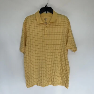 Haggar Cool Performance Button Up Adult XL Mens Yellow Short Sleeve Cotton Polo - Image 1 of 4