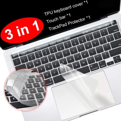 Clear Touch bar Keyboard Cover TrackPad Screen Protector for MacBook Pro 16 2019 - Image 1 of 4