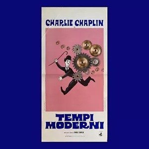 Locandina Originale tempi Moderni Charlie Chaplin 33X70 CM - Imagen 1 de 2
