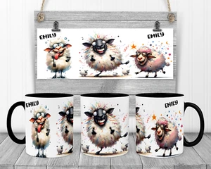 Sheep Funny Faces Tea Coffee Mug, Personalised Funny Gift, Birthday, Humour - Picture 1 of 10