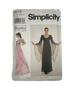 Simplicity Begotten 8619 Dress Sz N 10, 12, 14 Gothic Regency Costume UNCUT 1999 - Picture 1 of 4
