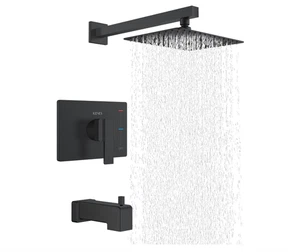 KENES Modern Matte Black Shower Faucet Set, Tub and Shower Trim Kit With head - Picture 1 of 6