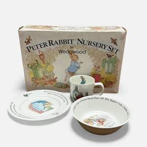Vintage Peter Rabbit 3 Piece Nursery Set by Wedgewood Beatrix Potter - Picture 1 of 16
