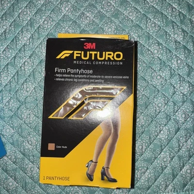 New Futuro Firm Pantyhose Medical Compression Leg Swelling Relief Nude Plus Size - Image 1 of 4