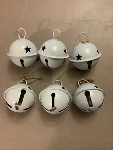 Jingle Bell Ornaments White Metal Star Christmas - Picture 1 of 6