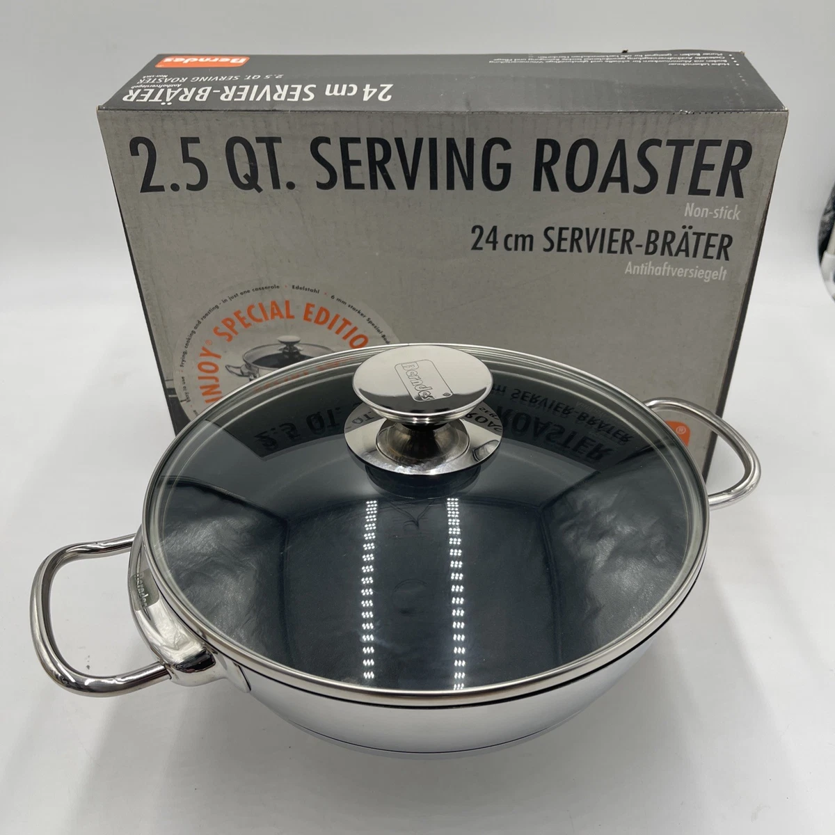 Berndes バーンデス　西ドイツ製　オールステンレス　ガラス蓋 中古品 Berndes バーンデス 西ドイツ製 オールステンレス ガラス蓋 中古品