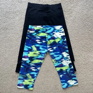 Next Crop Leggings Black And Multi Age 12 Used But Great Condition - 3 pairs!  - Picture 1 of 2