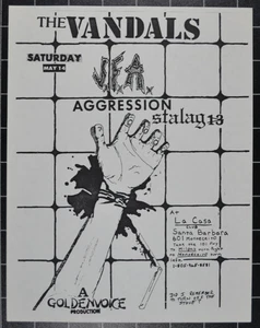 THE VANDALS - J.F.A. - AGGRESSION at LA CASA - 1983 - RAYMOND PETTIBON ART - Picture 1 of 3
