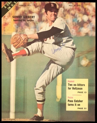 Sonny Siebert Autografiado Firmado Noticias Deportivas Medias Rojas de Boston Foto 1 de 2