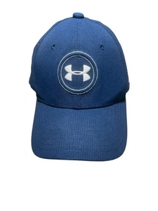 Under Armour Golf Baseball Hat Cap Youth Size S/M Fitted Blue Boys Logo - Picture 1 of 7