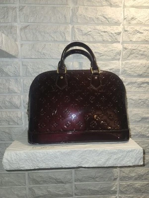 Louis Vuitton Alma Fabric Interior Shoulder Bag PM Black Cherry Leather - Image 1 of 4