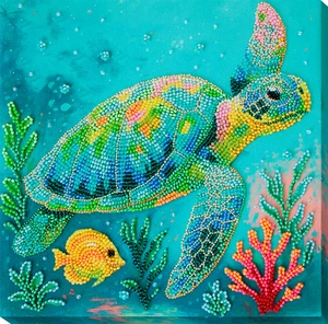 DIY Bead Embroidery Kit Sea Traveler Turtle Beadwork Beaded Stitching Craft - Picture 1 of 14
