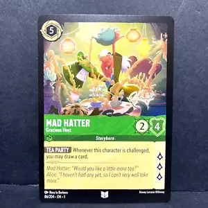 2023 DISNEY LORCANA THE FIRST CHAPTER MAD HATTER 86/204 UNCOMMON - Picture 1 of 2