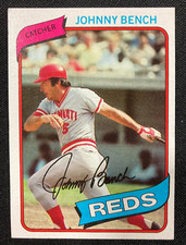 1980 TOPPS BASEBALL CARD JOHNNY BENCH EX-EXMT #100 FREE S & H  9221