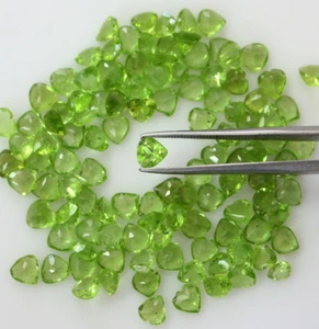 Natural Peridot Heart Faceted 5mm Loose gemstone Lots 200 Pieces Good Quality - Picture 1 of 5
