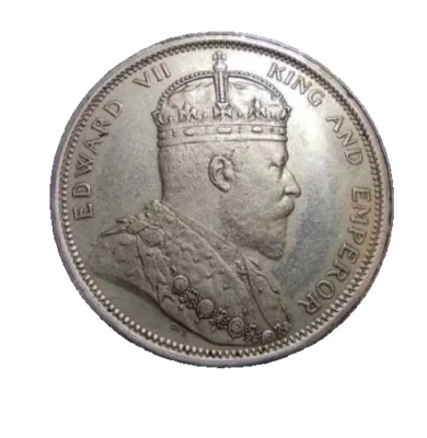 Straits Settlements King Edwards VII 1 Dollar Coin  Year 1904 (Rare Coin Repro) - Image 1 of 4