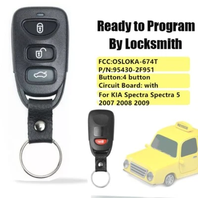 Replacement Remote Key Fob for 2007 2008 2009 Kia Spectra5 95430-2F951 OSLOKA-67 Foto 1 de 3