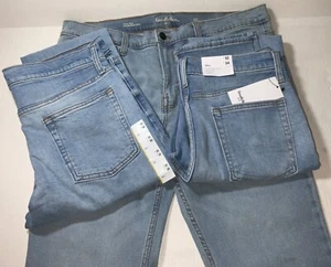 Goodfellow Mens DRAKE/Light Wash Jeans 32 or 36 x 30, or 32 x 34 SLIM FIT T-Flex - Picture 1 of 17