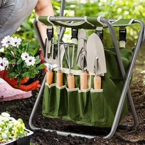 10pcs Gardening Tools Set Gardening Accessories Bundle Kit w/Storage Bag &Chair - Picture 1 of 12