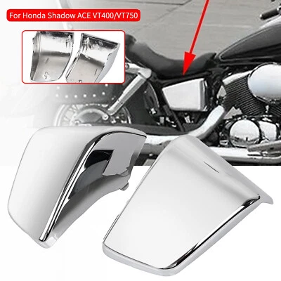 Chrome Left&Right Battery Side Fairing Covers For Honda Shadow ACE 750 VT750C Foto 1 de 4