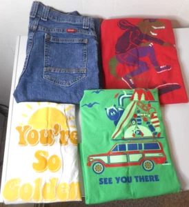 Lot of 4 Wrangler Jeans Boys 14 Reg Colorful Graphic Short Sleeve T-Shirts Sz Lg - Picture 1 of 19