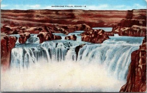 Shoshone Falls Idaho ID Unp Linen Postcard - Picture 1 of 2