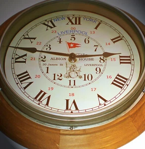 RMS Titanic, White Star Line, Albion House Liverpool, Empfangsuhr aus Holz - Bild 1 von 3