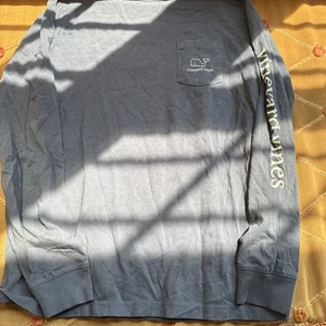 Boys Navy Blue Vineyard Vines White Whale Crew Neck Long Sleeve Tee M 12 14 NWOT - Picture 1 of 5