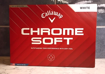 Pelotas de golf Callaway 2024 cromadas suaves blancas (1-docena) NUEVAS Foto 1 de 4