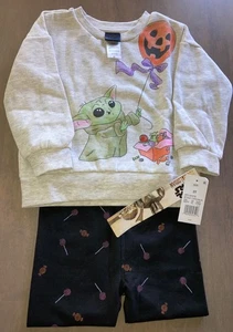 Star Wars Mandalorian bambino bambino Yoda Grogu autunno vestito leggings felpa set - Foto 1 di 4