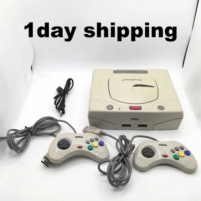 Sega Saturn Console HST-3220 White 2 Controller NTSC-J  Japanese ver Tested - Image 1 of 4