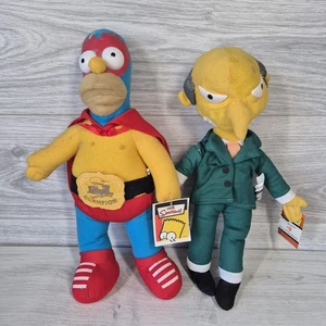Peluche giocattolo morbido vintage I Simpson 15" Wrestling Homer & Burns 2006/08 danneggiato - Foto 1 di 9