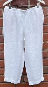 Neu mit Etikett J Jill Damen Gr. Medium Love Leinen Cropped Pull-On Hose Taschen weiß - Bild 1 von 7