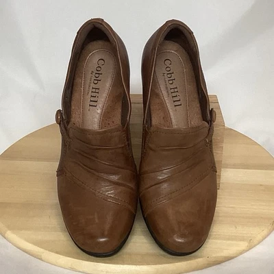 New Balance Cobb Hill Mujer 7.5 Zapatos Marrón Cuero Sin Cordones Mocasín Cómodo Plano Foto 1 de 4