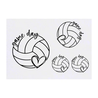 AZEEDA 4 x "Volleyball Spieltag" Temporäre Tattoos / Transfers (TO00072436)