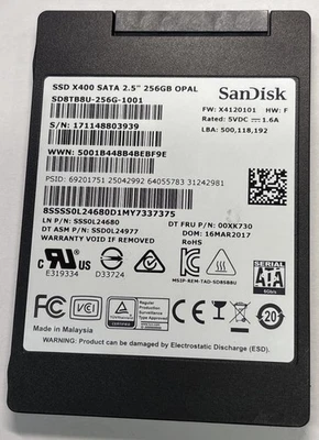 SanDisk SD8TB8U-256G-1001 2.5 SATA 256GB 7.200RPM  HDD - Image 1 of 2