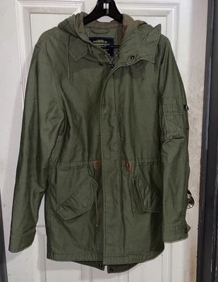 Chaqueta de campo parka con capucha cola de pez verde militar Alpha Industries M-59 para hombre XS Foto 1 de 4
