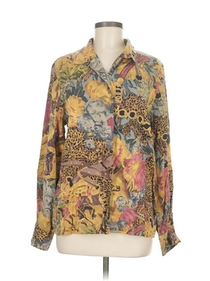 Doncaster Collection 女式金色长袖真丝上衣 6 — 第 1/4 张图片