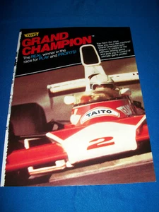 GRAND CHAMPION Video Arcade Racing Game TAITO Sales Flyer LARGE Magazine Insert - Picture 1 of 3