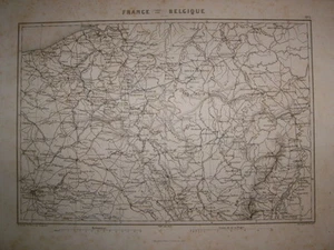 1881-FRANCE-PARIS-LUXEMBOURG-BELGIUM-BRUXELLES-BRUGES-DUSSELDORF-STRASBOURG-MAP - Picture 1 of 1