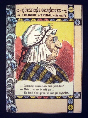 Vintage Questions.Devinettes de Pellerin l Imagerie d Epinal Serie IV Inv1486 - Image 1 of 4
