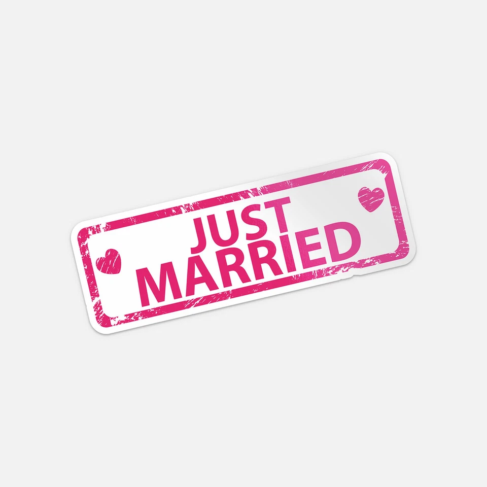 Just Married Wedding Grunge Stamp Vinyl Sticker Decal - Image 1 of 1