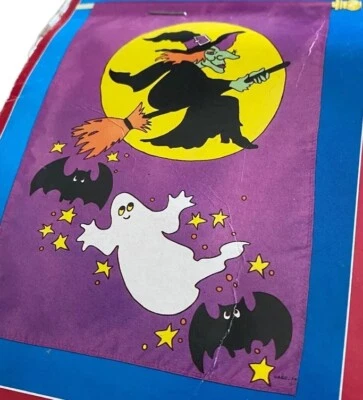 De colección Halloween Bruja Patio Bandera Murciélagos Fantasma Luna Estrellas Americanos Saludos Nylon Foto 1 de 4