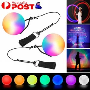 1/4/8Pcs LED Poi Balls Multi Coloured Light Up Glow Belly Dance Party Festival - Picture 1 of 16