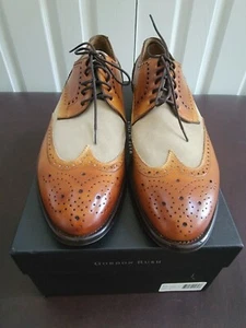 NEW Gordon Rush WINGTIP DERBY Men's Cognac Leather Wingtip Lace-up Shoes 10M - Picture 1 of 12