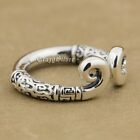 925 Sterling Silver LINSION Monkey King Tight Hoop Ring Mens Punk Jewelry 9W012A