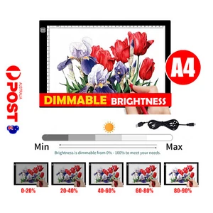 A4 LED Dimmable Tracing Light Box Drawing Board Art Design Pad Copy Lightbox H - Picture 1 of 11