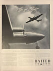 Vintage 1942 United Air Lines Fighter Jets In Air Print Ad Advertisement 
