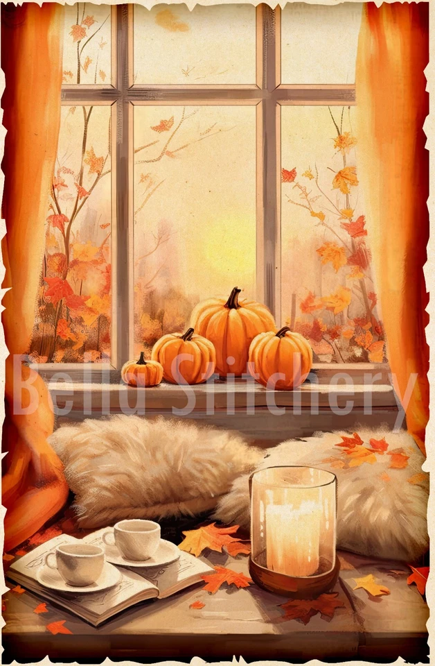 Acogedor collage de otoño hecho a mano #5 bloque de tela de algodón para coser artesanal de otoño Foto 1 de 1