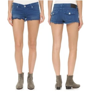 TRUE RELIGION Damen Distressed Joey Overdye Cutoff Ripped Jeans Denim Shorts - Bild 1 von 1